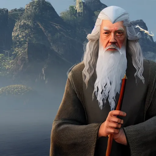 Image similar to Gandalf as a grand theft auto 5 character