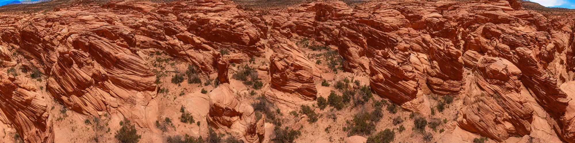 Prompt: panorama view of Golden Cathedral in Neon Canyon, Escalante National Park, Utah, 360*