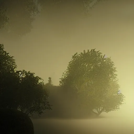 Prompt: i was not aware darkness could be so lightfull ! High contrast photorealistic volumetric fog crisp details