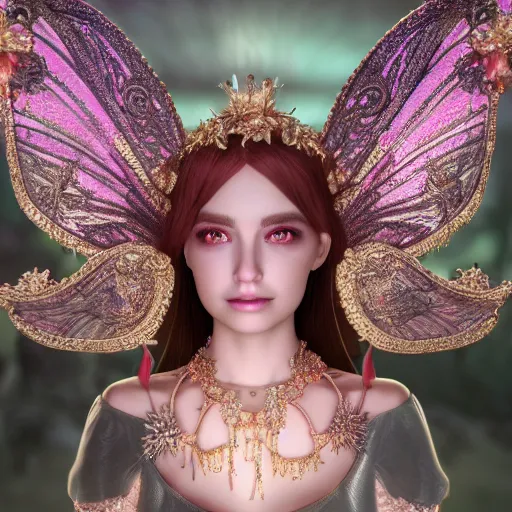 Image similar to portrait of fairy princess, glowing, ornate and intricate jewelry, jaw dropping beauty, glowing background lighting, white accent lighting, hyper detailed, fairy tale, 4 k octane render