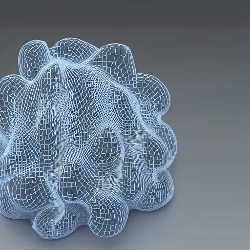 Prompt: reaction diffusion houdini 3 d printed