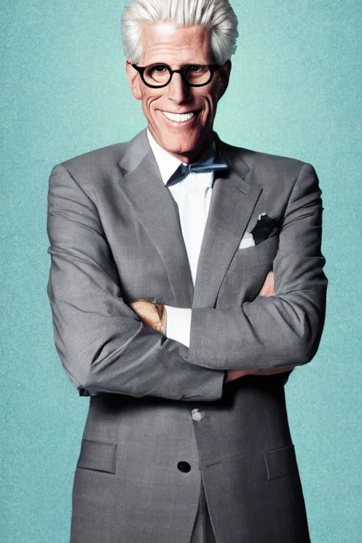 Image similar to a painting of ted danson in the good place, art by robin eley