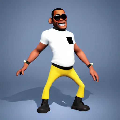 Image similar to r kelly as a pixar character, 3 d render,