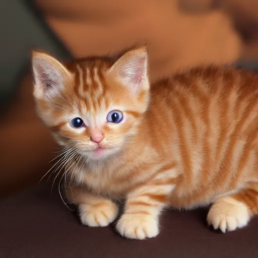 Image similar to ginger kitten on lap photograph hyperrealistic 4k