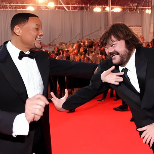 Image similar to Will Smith slapping Jack Black