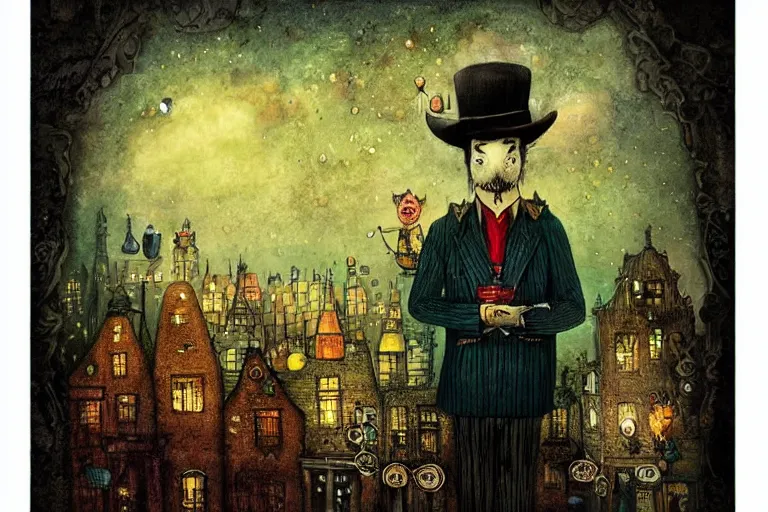 Prompt: a man about town by alexander jansson,