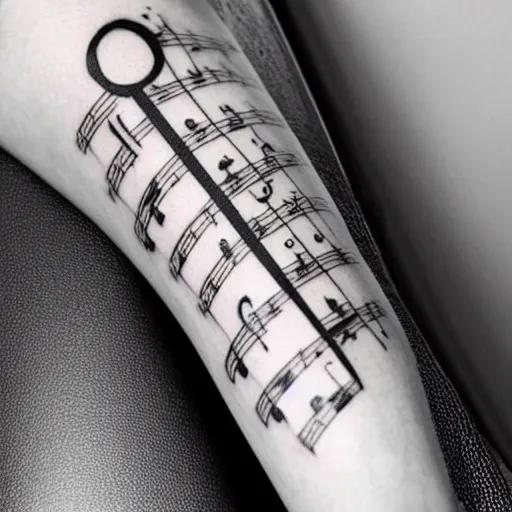 Prompt: sheet music tattoo