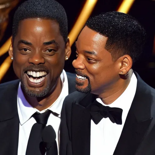 Image similar to chris rock slapping will smith at the oscars, 4k, high detail, high-resolution photograph, professional photography, ultra-detail