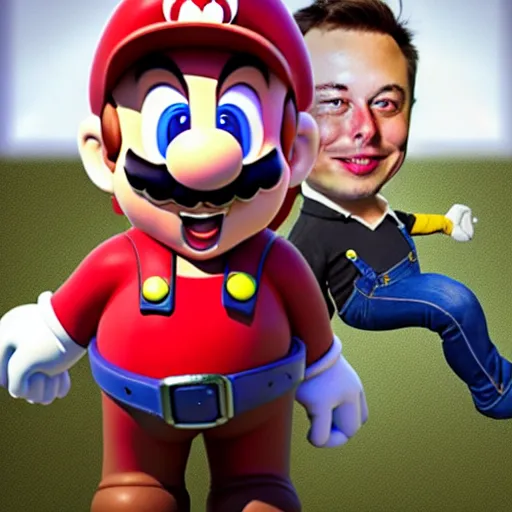 Prompt: Elon Musk as Super Mario