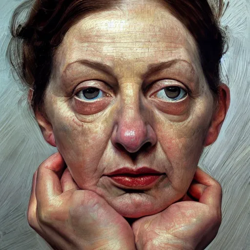 Prompt: high quality high detail painting by lucian freud, hd, woman portrait, photorealistic lighting