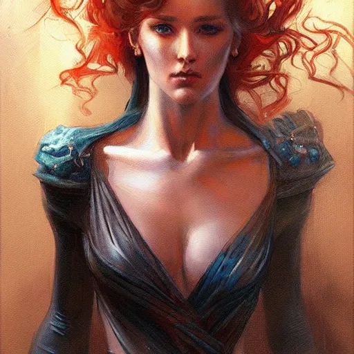 Image similar to a painting in the style of charlie bowater and in the style of donato giancola. smooth, sharp focus, semi - realism.