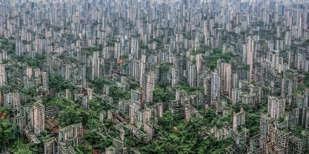 Image similar to big chinese overgrown city