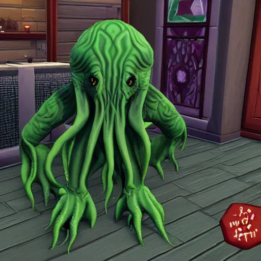 Prompt: Cthulhu in the Sims 4