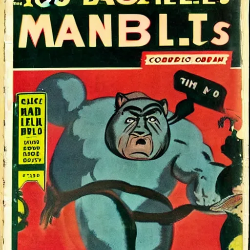 Image similar to 1 9 5 0's comic magazine cover of manbearpig