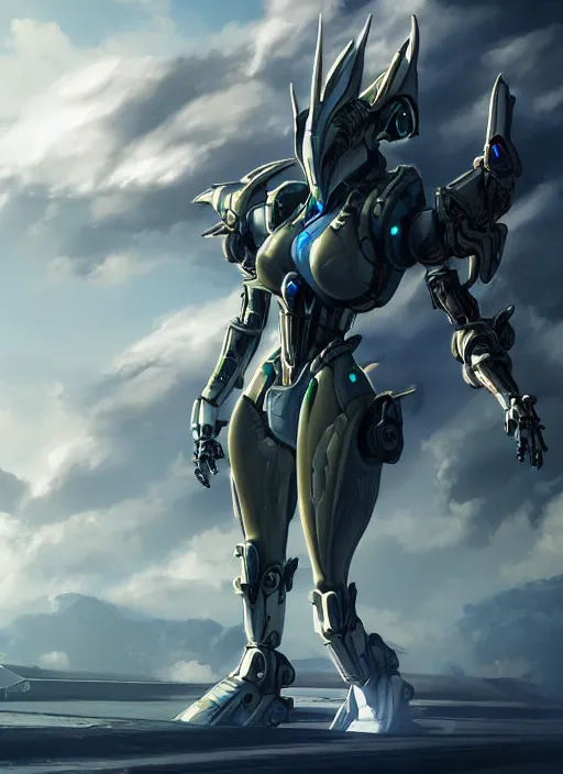 Image similar to epic cinematic shot of a giant beautiful hot anthropomorphic robot mecha female dragon, the size of a goddess, taller than the planet, clouds at her ankles, walking on the planet, detailed warframe fanart, macro art, furaffinity, deviantart