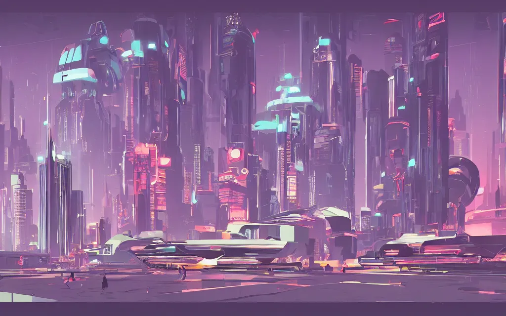 Image similar to retrofuturistic city, in the style of syd mead,