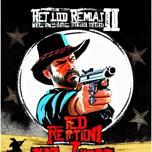 Prompt: IlloJuan in the style of the Red Dead Redemption 2 cover art