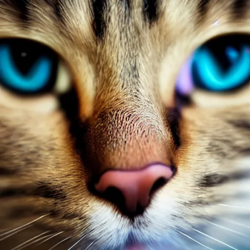 Image similar to a high detail closeup macro photograph of a cat