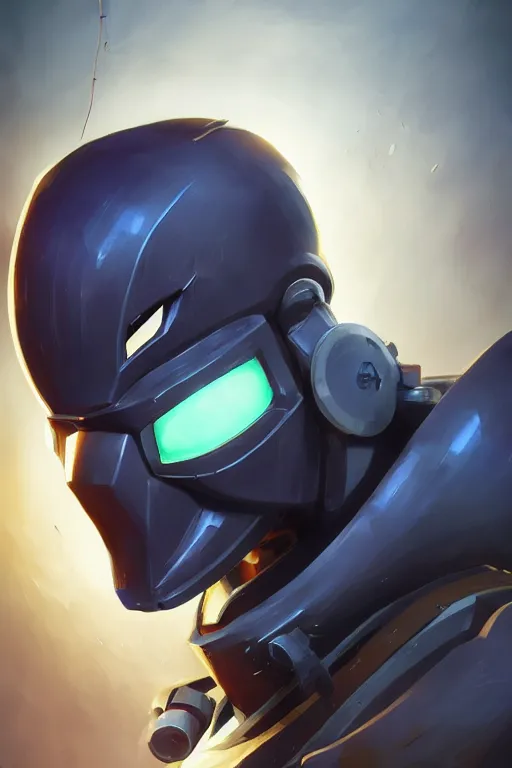 Image similar to epic mask helmet robot ninja portrait stylized as fornite style game design fanart by concept artist gervasio canda, behance hd by jesper ejsing, by rhads, makoto shinkai and lois van baarle, ilya kuvshinov, rossdraws global illumination radiating a glowing aura global illumination ray tracing hdr render in unreal engine 5