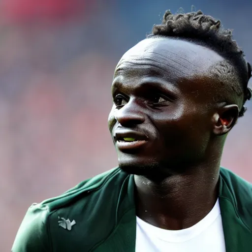 Prompt: Sadio Mane undergoing a forehead reduction surgery