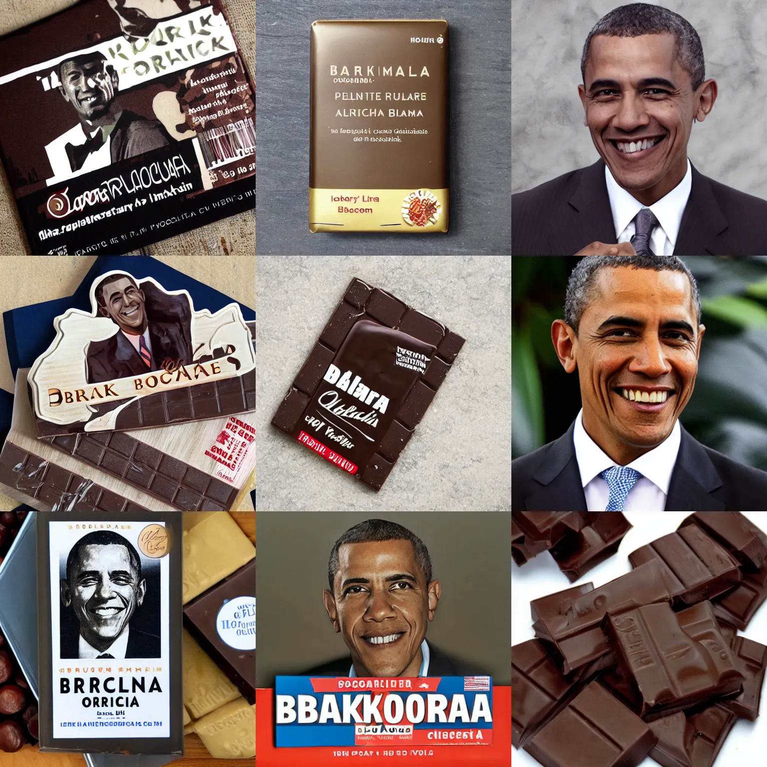 Prompt: dark chocolate barak obama relief