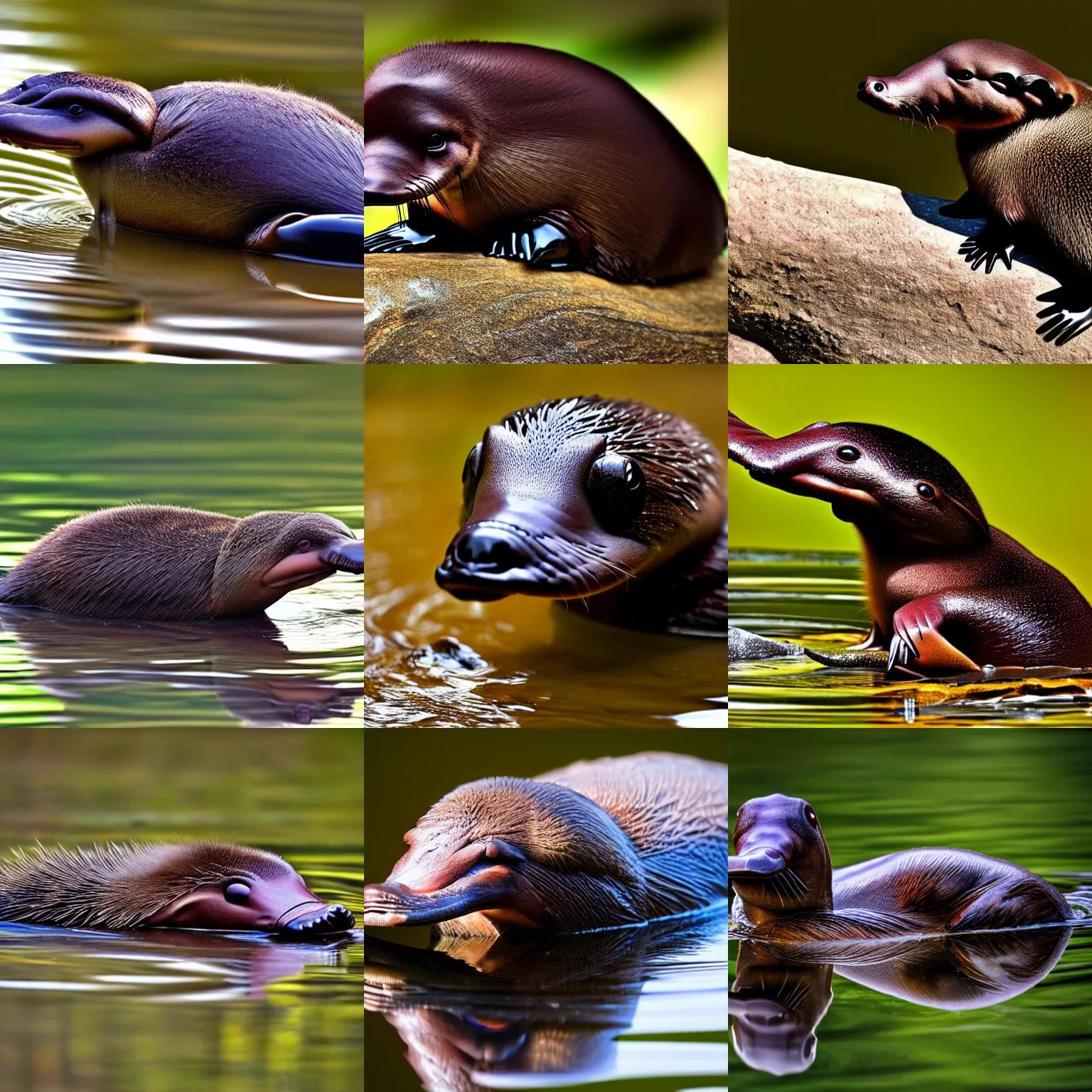Prompt: beautiful photograph of a platypus