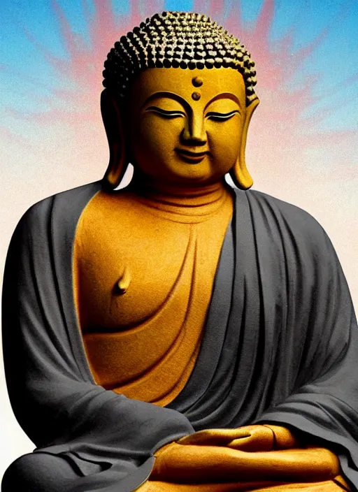 Image similar to donald trump as peaceful buddha