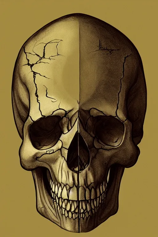 Prompt: divine illuminated skull, in the style of Greg Broadmore and Arthur Rackham and Moebius,trending on artstation, light lighting side view,digital art,surrealism ,macro,blueprint ,vaporwave ,