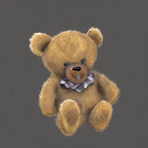 Image similar to teddy bear throwing up, photorealistic