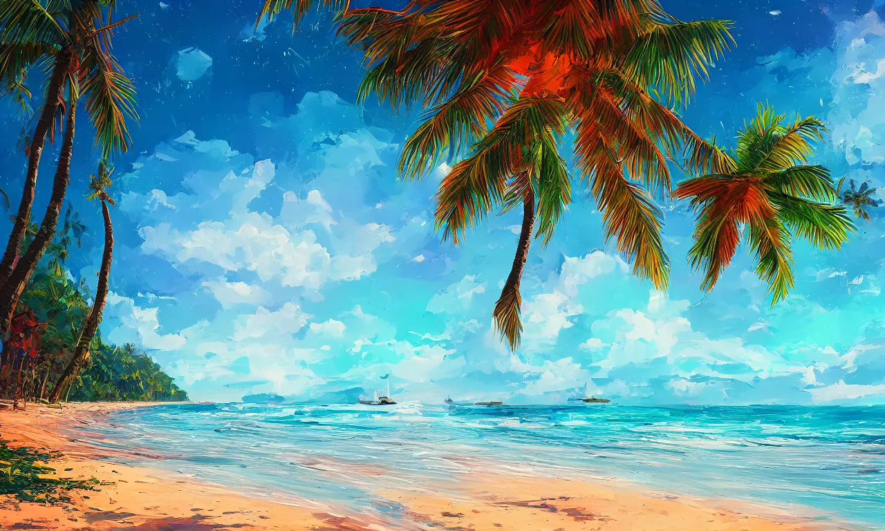 Image similar to paradise beach by alena aenami artworks in 4 k