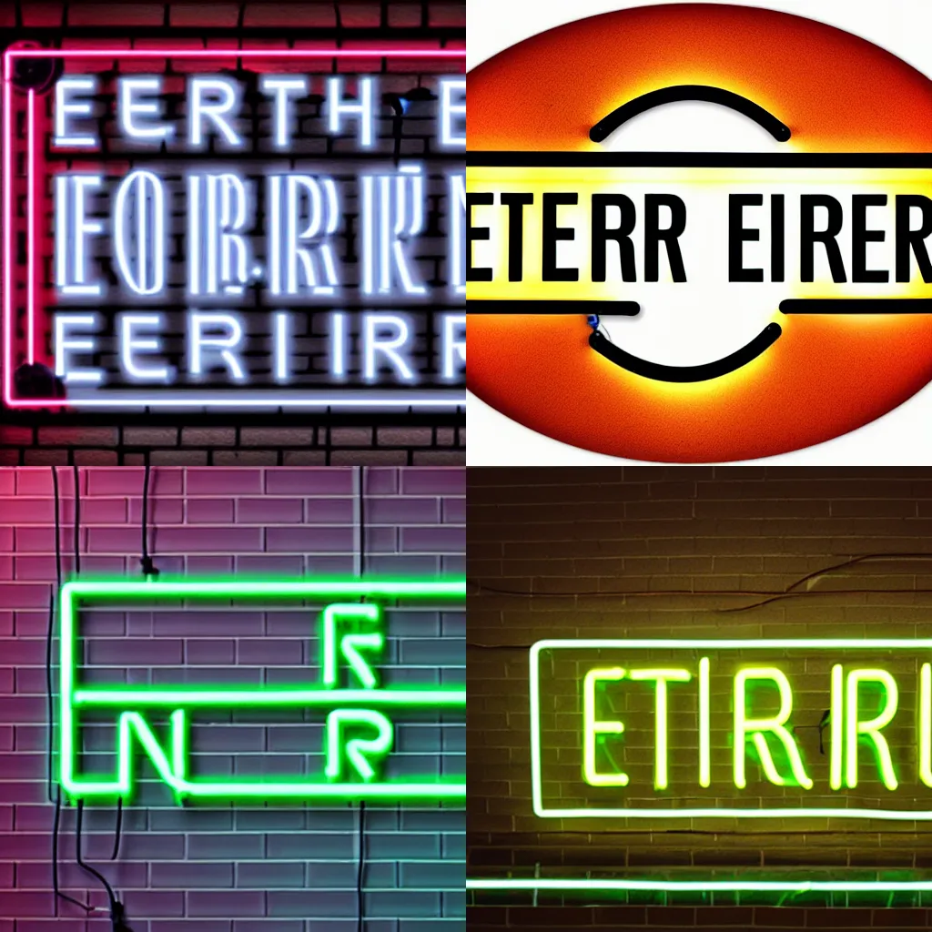 Prompt: neon sign with text that reads : error