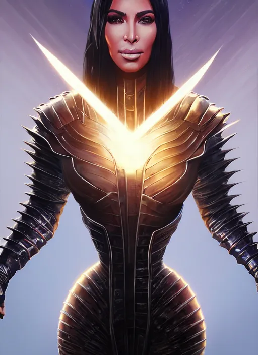 Image similar to highly detailed full body portrait of kim kardashian in futuristic ninja armor, character in mortal kombat x, stephen bliss, unreal engine, fantasy art by greg rutkowski, loish, rhads, ferdinand knab, makoto shinkai and lois van baarle, ilya kuvshinov, rossdraws, tom bagshaw, alphonse mucha, global illumination, radiant light