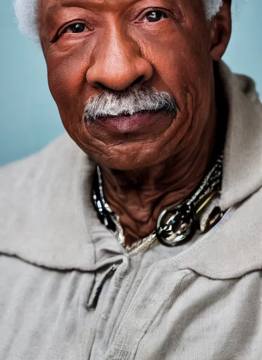 Image similar to DSLR photo portrait still of 74 year old age 74 Rick James at age 74!!!, 85mm f1.8