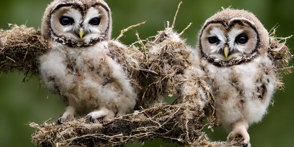 Prompt: a baby owl, by jean - jacques sempe