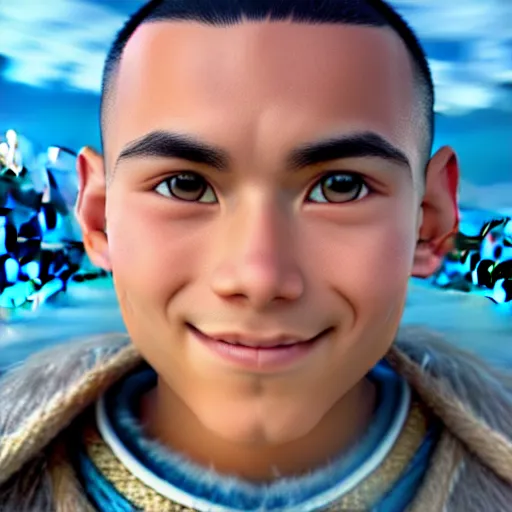 Prompt: beautiful serene intricate photograph of sokka from the water tribe as an inuit young man, dark hair, light blue eyes, smiling softly, relaxing on the beach, golden hour, soft focus, 8 k, art by irakli nadar, hyperrealism, hyperdetailed, ultra realistic