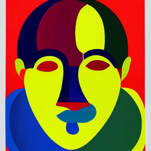 Prompt: a portrait a very ordinary person, by Karl Gerstner, graphic design, vibrant, abstract, colorful, anatomically correct, beautiful perfect face, sharp focus, Highly Detailed