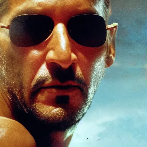 Image similar to keanu reaves as captain benjamin in apocalypse now, 8k resolution, full HD, cinematic lighting, award winning, anatomically correct