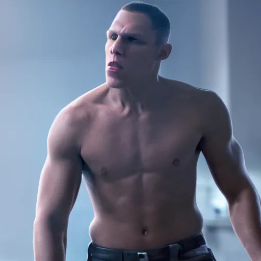 Image similar to Live Action Still of Jerma985 in Bad Boys, real life, hyperrealistic, ultra realistic, realistic, highly detailed, epic, HD quality, 8k resolution, body and headshot, film still