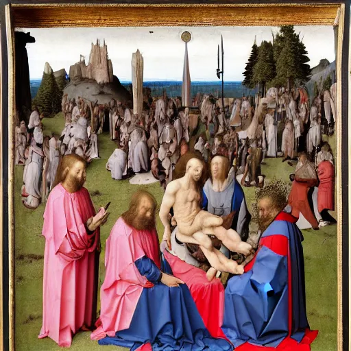 Image similar to deposition of christ by van der weyden, high quality, realism