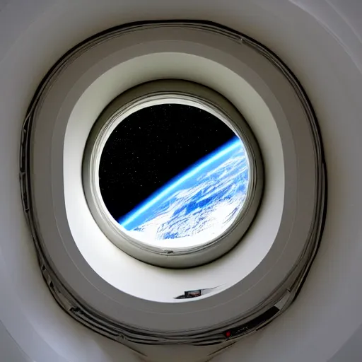 Prompt: a window to space