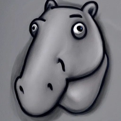 Image similar to grey hippo with silly eyes, art, cartoon, profile picture, hd