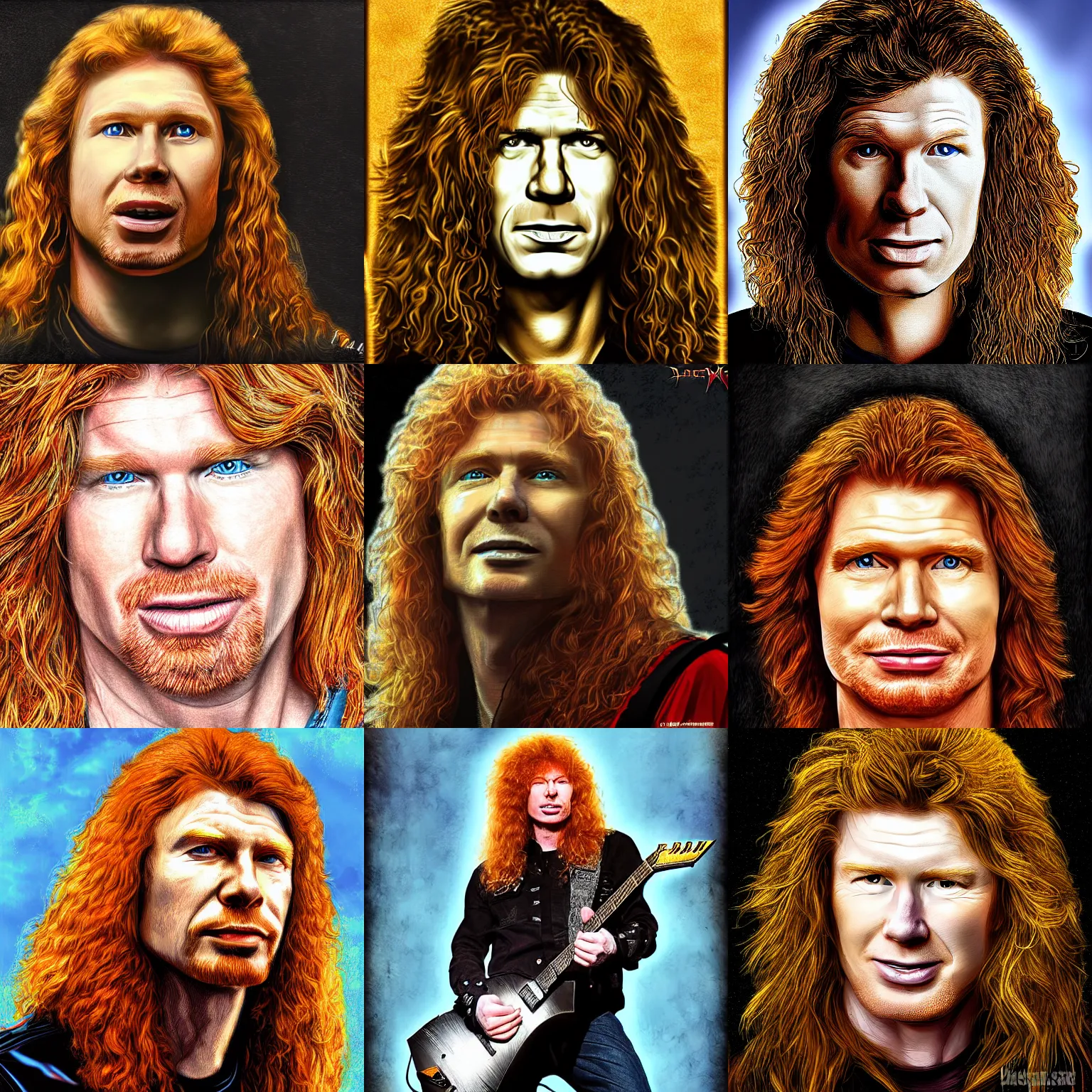 Prompt: a portrait of dave mustaine, high quality digital art