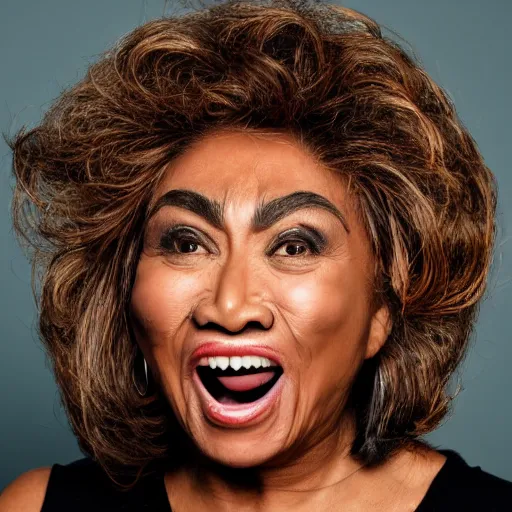 Prompt: tina turner face on a turnip, colored, dslr, photoshoot