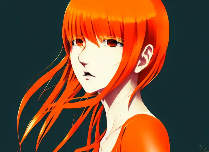 Prompt: anime girl with orange hair in the Soviet pioneer form, manga,katsura masakazu, intricate, detailed, studio lighting, gradation,editorial illustration, matte print, Ilya Kuvshinov, concept art, digital