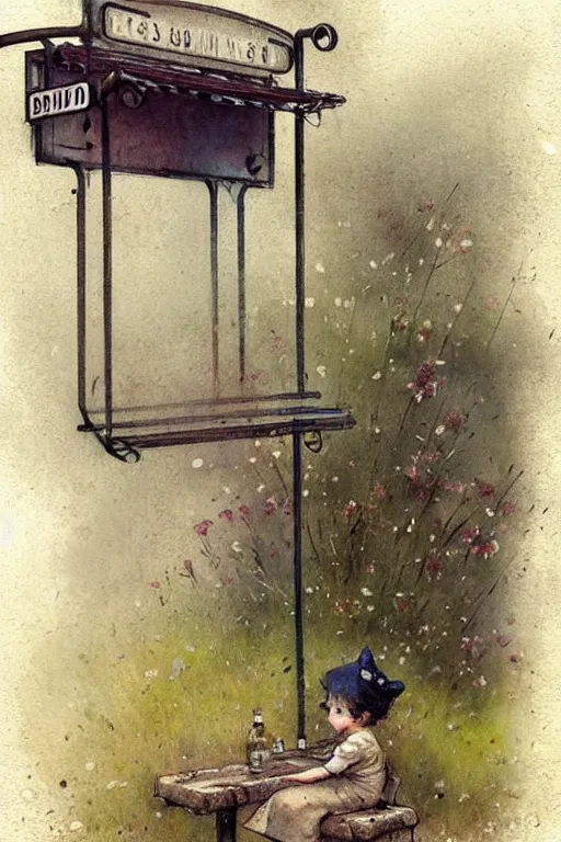 Image similar to (((((1950s bus stop . muted colors.))))) by Jean-Baptiste Monge !!!!!!!!!!!!!!!!!!!!!!!!!!!