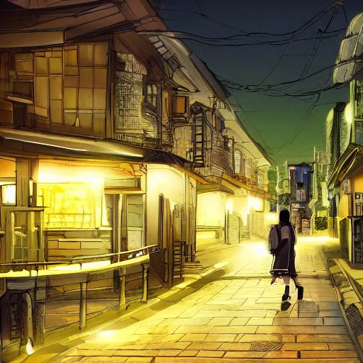 Prompt: anime tokyo residential quiet street scenery only wallpaper, nighttime moonlight scene, aesthetic, beautiful