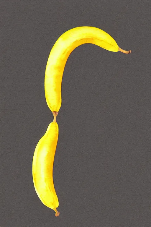 Image similar to minimalist watercolor art of a banana, illustration, vector art