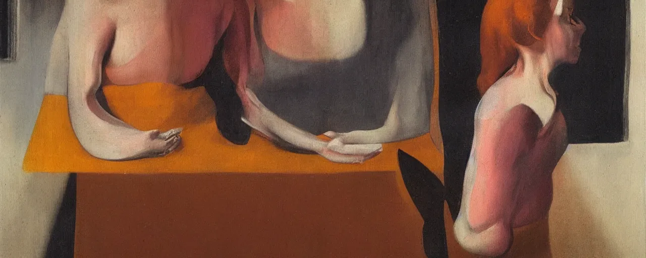 Image similar to painting by francis bacon, young woman, high resolution, very detailed art