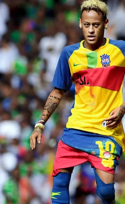 Image similar to neymar jr. with muori face tribals