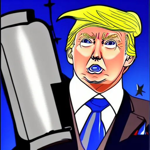 Image similar to donald trump anime portrait